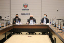 O vice-governador do Paraná, Darci Piana, lançou, na  tarde desta sexta-feira (04/09), o Novo Arranjo de Pesquisa e Inovação (NAPI) em Segurança Pública. O evento ocorreu por meio de videoconferência, transmitida a partir do Gabinete de Gestão de Integrada (GGI), no Palácio Iguaçu, em Curitiba. O programa é uma parceria entre a Secretaria da Segurança Pública do Paraná (SESP), a Fundação Araucária e a Superintendência Geral de Ciência, Tecnologia e Ensino Superior (SETI).
Foto:SESP