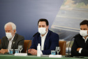 O governador Carlos Massa Ratinho Junior anunciou nesta quarta-feira (16) um programa de obras de infraestrutura que soma R$ 4 bilhões. Os projetos envolvem melhorias e modernização de rodovias, estradas rurais em todas as regiões do Paraná, além de um grande investimento no Litoral do Estado e na segurança pública.Foto Gilson Abreu/AEN