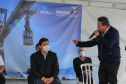 O governador Carlos Massa Ratinho Júnior inaugura nesta terça-feira (22), o novo berço 201, no Porto de Paranaguá. Com investimentos de R$ 201,7 milhões, a ampliação do cais vai aumentar em 140% a capacidade atual de movimentação e autoriza a contratação do projeto para obras de derrocamento submarino do maciço rochoso conhecido como Palanganas. A remoção permitirá o aprofundamento do canal de acesso ao porto em até 14,60 metros. Paranagua, 22/09/2020 - Foto: Geraldo Bubniak/AEN