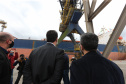 O governador Carlos Massa Ratinho Júnior inaugura nesta terça-feira (22), o novo berço 201, no Porto de Paranaguá. Com investimentos de R$ 201,7 milhões, a ampliação do cais vai aumentar em 140% a capacidade atual de movimentação e autoriza a contratação do projeto para obras de derrocamento submarino do maciço rochoso conhecido como Palanganas. A remoção permitirá o aprofundamento do canal de acesso ao porto em até 14,60 metros. Paranagua, 22/09/2020 - Foto: Geraldo Bubniak/AEN
