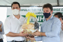 O governador Carlos Massa Ratinho Junior inaugurou nesta quinta-feira (1º) a pavimentação asfáltica da Estrada São Manoel, em São Jorge do Patrocínio, na região Noroeste, e anunciou novos investimentos para o município em pavimentações urbanas e de estradas rurais, veículos e iluminação pública.  Foto: Jose Fernando Ogura/AEN
