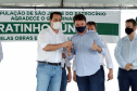 O governador Carlos Massa Ratinho Junior inaugurou nesta quinta-feira (1º) a pavimentação asfáltica da Estrada São Manoel, em São Jorge do Patrocínio, na região Noroeste, e anunciou novos investimentos para o município em pavimentações urbanas e de estradas rurais, veículos e iluminação pública.  Foto: Jose Fernando Ogura/AEN