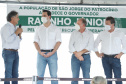 O governador Carlos Massa Ratinho Junior inaugurou nesta quinta-feira (1º) a pavimentação asfáltica da Estrada São Manoel, em São Jorge do Patrocínio, na região Noroeste, e anunciou novos investimentos para o município em pavimentações urbanas e de estradas rurais, veículos e iluminação pública.  Foto: Jose Fernando Ogura/AEN