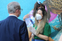 Nesta sexta-feira (02), acontece o último drive thru para entrega de brinquedos da campanha Paraná Piá no estacionamento do Palácio Iguaçu, em Curitiba. A primeira-dama Luciana Saito Massa acompanha a arrecadação.A campanha, promovida pela Superintendência Geral de Ação Solidária (SGAS), do Governo do Estado, arrecada brinquedos novos ou usados, em bom estado, para serem distribuídos em comemoração ao Dia das Crianças, celebrado no dia 12 de outubro. 02/10/2020 - Foto: Geraldo Bubniak/AEN