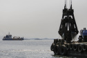 Os portos do Paraná começaram o mês de outubro com o maior número de equipamentos de dragagem operando de forma simultânea no Brasil. São sete unidades em atividade, ao mesmo tempo: quatro dragas, dois batelões e um nivelador. Foto: Jonathan Campos / AEN