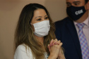 Encerramento da Campanha Paraná Piá, idealizada pela Primeira Dama do Estado, a Srª Luciana Saito Massa juntamente com a Superintendência Geral de Ação Solidária, no Hospital da Providencia em Apucarana, nesta quinta-feira(15).O objetivo da Campanha foi arrecadar brinquedos que foram entregues em comemoração ao dia das crianças. 15/10/2020 - Foto: Geraldo Bubniak/AEN