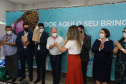 Encerramento da Campanha Paraná Piá, idealizada pela Primeira Dama do Estado, a Srª Luciana Saito Massa juntamente com a Superintendência Geral de Ação Solidária, no Hospital da Providencia em Apucarana, nesta quinta-feira(15).O objetivo da Campanha foi arrecadar brinquedos que foram entregues em comemoração ao dia das crianças. 15/10/2020 - Foto: Geraldo Bubniak/AEN