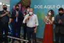 Encerramento da Campanha Paraná Piá, idealizada pela Primeira Dama do Estado, a Srª Luciana Saito Massa juntamente com a Superintendência Geral de Ação Solidária, no Hospital da Providencia em Apucarana, nesta quinta-feira(15).O objetivo da Campanha foi arrecadar brinquedos que foram entregues em comemoração ao dia das crianças. 15/10/2020 - Foto: Geraldo Bubniak/AEN