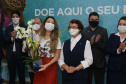Encerramento da Campanha Paraná Piá, idealizada pela Primeira Dama do Estado, a Srª Luciana Saito Massa juntamente com a Superintendência Geral de Ação Solidária, no Hospital da Providencia em Apucarana, nesta quinta-feira(15).O objetivo da Campanha foi arrecadar brinquedos que foram entregues em comemoração ao dia das crianças. 15/10/2020 - Foto: Geraldo Bubniak/AEN
