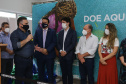 Encerramento da Campanha Paraná Piá, idealizada pela Primeira Dama do Estado, a Srª Luciana Saito Massa juntamente com a Superintendência Geral de Ação Solidária, no Hospital da Providencia em Apucarana, nesta quinta-feira(15).O objetivo da Campanha foi arrecadar brinquedos que foram entregues em comemoração ao dia das crianças. 15/10/2020 - Foto: Geraldo Bubniak/AEN