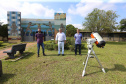 A Universidade Estadual de Maringá (UEM) anunciou a implantação do novo curso de Física Médica, no Câmpus de Goioerê, com oferta 40 vagas, com duração de quatro anos. Na foto,  Robson Ferrari Muniz, coordenador curso de Física,  o diretor do campus,  Gilson dos Santos Croscato e Ronaldo Celso Viscovini, coordenador-adjunto do curso de Física .  15/10/2020 - Foto: Geraldo Bubniak/AEN