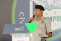 O governador Carlos Massa Ratinho Junior lança nesta segunda-feira (26) o programa de colégios cívico-militares do Estado. No mesmo ato  é assinada a regulamentação da lei que autorizou o projeto e anunciada a lista das cerca de 200 unidades beneficiadas nesse primeiro momento. Aluno Gabriel Scheuneman em depoimento.   Curitiba, 26/09/2020. Foto: Geraldo Bubniak/AEN