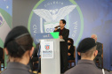 O governador Carlos Massa Ratinho Junior lança nesta segunda-feira (26) o programa de colégios cívico-militares do Estado. No mesmo ato  é assinada a regulamentação da lei que autorizou o projeto e anunciada a lista das cerca de 200 unidades beneficiadas nesse primeiro momento. Na foto, o secretário da Segurança Pública, Romulo Marinho Soares   Curitiba, 26/09/2020. Foto: Geraldo Bubniak/AEN