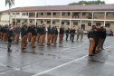 A Polícia Militar comemorou nesta quinta-feira (19), em todo Estado, o Dia da Bandeira. Nas unidades da Capital e do Interior foi feita a cerimônia alusiva com a incineração da Bandeira Nacional, sendo substituída por outra nova. Foto: SESP