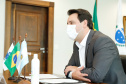 O governador Carlos Massa Ratinho Junior recebeu nesta quinta-feira (4), no Palácio Iguaçu, em Curitiba, o governador da província argentina de Tucumán, Juan Luis Manzur,