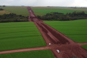 Obras do contorno viário de Palotina que terá extensão de cerca de 16 km e está sendo construído para desviar o trânsito de caminhões do centro da cidade.Foto: Geraldo Bubniak/AEN