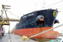 No berço 204, a oeste do cais do Porto de Paranaguá, o embarque de um novo produto chamou a atenção nesse início de semana. A granel, pellets de bagaço de cana-de-açúcar encheram os porões do navio Marina Prince. A biomassa é produto de exportação que vai atender o mercado do Reino Unido na geração de energia sustentável. A operação está sendo concluída nesta terça-feira (12).
