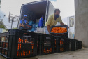 Vítimas da chuva recebem 25 toneladas de alimentos do Ceasa Paraná . IRATI.

Foto: Gilson Abreu/AEN
