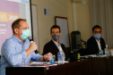 Educação apresenta cronograma da rede estadual para volta às aulas, Secretário Educação Renato Feder, Gláucio Dias e Nestor Werner Junior.Foto Gilson Abreu/AEN