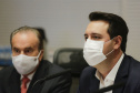 O presidente da cooperativa Lar, Irineo da Costa Rodrigues, apresentou nesta quarta-feira (10) ao governador Carlos Massa Ratinho Junior e aos secretários de Estado um plano de investimento de R$ 2,412 bilhões até 2024 na suinocultura e na avicultura, com previsão de dobrar a quantidade de funcionários diretos e alcançar 26 mil contratados. -  Curitiba, 10/02/2021  -  Foto: Jonathan Campos/AEN