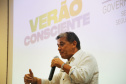 O Coordenador Estadual do Verão Consciente 2020/2021 e secretário da Segurança Pública do Paraná, coronel Romulo Marinho Soares, apresentou ao secretário da Casa Civil, Guto Silva, prefeitos do litoral e deputados estaduais, o balanço de atividades das instituições que fazem parte das ações do Estado no litoral e outras Costas do Paraná, nesta temporada. - Matinhos 10/02/2021  -  Foto:  Divulgação SESP-PR