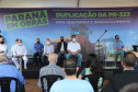 O governador Carlos Massa Ratinho Junior participa nesta quinta-feira (11) da entrega da primeira parte da duplicação da PR-323 entre Doutor Camargo e Paiçandu, na região Noroeste. O investimento por parte do Governo do Estado em toda a obra é de R$ 78,7 milhões. 11/02/2021 - Foto: Geraldo Bubniak/AEN