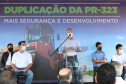 O governador Carlos Massa Ratinho Junior participa nesta quinta-feira (11) da entrega da primeira parte da duplicação da PR-323 entre Doutor Camargo e Paiçandu, na região Noroeste.  Na foto, o Prefeitoi de Paicandu, Ismael Batista em pronunciamento. 11/02/2021 - Foto: Geraldo Bubniak/AEN