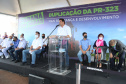O governador Carlos Massa Ratinho Junior participa nesta quinta-feira (11) da entrega da primeira parte da duplicação da PR-323 entre Doutor Camargo e Paiçandu, na região Noroeste. O investimento por parte do Governo do Estado em toda a obra é de R$ 78,7 milhões. 11/02/2021 - Foto: Geraldo Bubniak/AEN