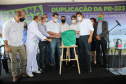 O governador Carlos Massa Ratinho Junior participa nesta quinta-feira (11) da entrega da primeira parte da duplicação da PR-323 entre Doutor Camargo e Paiçandu, na região Noroeste. O investimento por parte do Governo do Estado em toda a obra é de R$ 78,7 milhões. 11/02/2021 - Foto: Geraldo Bubniak/AEN