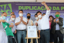 O governador Carlos Massa Ratinho Junior participa nesta quinta-feira (11) da entrega da primeira parte da duplicação da PR-323 entre Doutor Camargo e Paiçandu, na região Noroeste. O investimento por parte do Governo do Estado em toda a obra é de R$ 78,7 milhões. 11/02/2021 - Foto: Geraldo Bubniak/AEN
