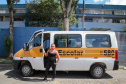 Governo do Paraná Através da Fomento Paraná Libera Recursos para Transportes Escolares. Greicy Kelly Ferreira tem uma van escolar e presta serviço para pais e alunos da rede estadual e municipal em Curitiba. - Curitiba, 17/02/2021  -   Foto: Ari Dias/AEN
