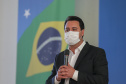 O governador Carlos Massa Ratinho Junior entrega   nesta terca-feira (23),  Vans para 45 municípios  no Programa de Qualificação da Atenção Primária emSaúde acompanhado do  vice-governador Darci Piana, do secretarrio de Estado da Saude, Beto Preto, do Secretaria de Estado da Administração e Previdência, Marcel Micheletto   e do chefe da Casa Civil, Guto Silva.  Curitiba, 23/02/2021. Foto: Geraldo Bubniak/AEN