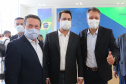 O governador Carlos Massa Ratinho Junior entrega   nesta quarta-feira (24),  29 Caminhões Pipa, Compactadores de Lixo e ColetaSeletiva,  acompanhado  do Secretário do Desenvolvimento Sustentável e do Turismo,  Marcio Nunes do Secretaria de Estado da Administração e Previdência, Marcel Micheletto   e do chefe da Casa Civil, Guto Silva.  Curitiba, 24/02/2021. Foto: Geraldo Bubniak/AEN