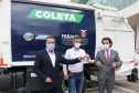 O governador Carlos Massa Ratinho Junior entrega   nesta quarta-feira (24),  29 Caminhões Pipa, Compactadores de Lixo e ColetaSeletiva,  acompanhado  do Secretário do Desenvolvimento Sustentável e do Turismo,  Marcio Nunes do Secretaria de Estado da Administração e Previdência, Marcel Micheletto   e do chefe da Casa Civil, Guto Silva.  Curitiba, 24/02/2021. Foto: Geraldo Bubniak/AEN