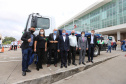 O governador Carlos Massa Ratinho Junior entrega   nesta quarta-feira (24),  29 Caminhões Pipa, Compactadores de Lixo e ColetaSeletiva,  acompanhado  do Secretário do Desenvolvimento Sustentável e do Turismo,  Marcio Nunes do Secretaria de Estado da Administração e Previdência, Marcel Micheletto   e do chefe da Casa Civil, Guto Silva.  Curitiba, 24/02/2021. Foto: Geraldo Bubniak/AEN