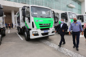 O governador Carlos Massa Ratinho Junior entrega   nesta quarta-feira (24),  29 Caminhões Pipa, Compactadores de Lixo e ColetaSeletiva,  acompanhado  do Secretário do Desenvolvimento Sustentável e do Turismo,  Marcio Nunes do Secretaria de Estado da Administração e Previdência, Marcel Micheletto   e do chefe da Casa Civil, Guto Silva.  Curitiba, 24/02/2021. Foto: Geraldo Bubniak/AEN