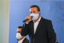 O governador Carlos Massa Ratinho Junior entrega   nesta quarta-feira (24),  29 Caminhões Pipa, Compactadores de Lixo e ColetaSeletiva,  acompanhado  do Secretário do Desenvolvimento Sustentável e do Turismo,  Marcio Nunes do Secretaria de Estado da Administração e Previdência, Marcel Micheletto   e do chefe da Casa Civil, Guto Silva.  Curitiba, 24/02/2021. Foto: Geraldo Bubniak/AEN