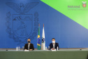 O governador Carlos Massa Ratinho Junior e o secretário estadual da Educação e do Esporte, Renato Feder, lançam  o EduTech, um programa que oferece aos alunos da rede estadual cursos gratuitos de programação, games e animação. Foram 65 mil estudantes inscritos, formando 689 turmas.Foto: Jonathan Campos/AEN