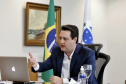 Governador Carlos Massa Ratinho Junior participou nesta quinta-feira (8) de um painel no evento Superagro, promovido pela revista Exame, e destacou os principais incentivos do Governo do Estado no setor. O painel também contou com a participação dos governadores do Mato Grosso, Mauro Mendes, da Bahia, Rui Costa, e do Rio Grande do Sul, Eduardo Leite. -  Curitiba, 08/04/2021  -  Foto: Gilson Abreu/AEN