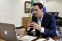 Governador Carlos Massa Ratinho Junior participou nesta quinta-feira (8) de um painel no evento Superagro, promovido pela revista Exame, e destacou os principais incentivos do Governo do Estado no setor. O painel também contou com a participação dos governadores do Mato Grosso, Mauro Mendes, da Bahia, Rui Costa, e do Rio Grande do Sul, Eduardo Leite. -  Curitiba, 08/04/2021  -  Foto: Gilson Abreu/AEN