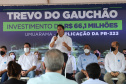 O governador Carlos Massa Ratinho Junior lança nesta sexta-feira (23) a pedra fundamental das obras de modernização do Trevo Gauchão e da duplicação da PR-323 no perímetro urbano de Umuarama. O investimento é de R$ 66,1 milhões. 23/04/2021 - Foto: Geraldo Bubniak/AEN
