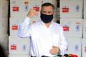 São 303.000 doses da Covishield, da Universidade de Oxford/Astrazeneca/Fiocruz, e 6.200 doses da Coronavac. Doses serão distribuídas às 22 Regionais do Paraná a partir das 8h desta sexta-feira (29). Foto: Ari Dias/AEN