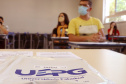 Na tarde deste domingo (2), a Universidade Estadual de Ponta Grossa (UEPG) iniciou a primeira etapa das provas do vestibular 2020. Os inscritos disputaram 1415 vagas em 39 cursos. -  Ponta Grossa, 02/05/2021  -  Fotos: Aline Jasper e Luciane Navarro