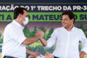 Governador Carlos Massa Ratinho Junior entrega primeiro trecho de pavimentacao da pr 364, Miguel Picheth, que liga Irati a Sao Mateus do Sul. - Irati, 03/05/2021  -  Foto: Rodrigo Félix Leal/Infraestrutura