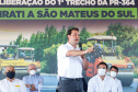 Governador Carlos Massa Ratinho Junior entrega primeiro trecho de pavimentacao da pr 364, Miguel Picheth, que liga Irati a Sao Mateus do Sul. - Irati, 03/05/2021  -  Foto: Rodrigo Félix Leal/Infraestrutura