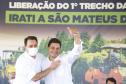 Governador Carlos Massa Ratinho Junior  entrega primeiro trecho de pavimentacao da pr 364, Miguel Picheth, que liga Irati a Sao Mateus do Sul
Foto Gilson Abreu/AEN