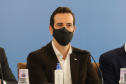 O governador Carlos Massa Ratinho Junior atende a imprensa nesta terça-feira (4) para falar sobre o retorno gradativo das aulas presenciais na rede estadual de ensino.  O secretário estadual da Educação, Renato Feder. Curitiba, 04/05/2021. Foto: Geraldo Bubniak/AEN