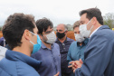 O governador Carlos Massa Ratinho Junior visita nesta quinta-feira (6) as obras da PRC-239, entre Pitanga e Mato Rico, no Centro do Estado. O Governo do Paraná está investindo quase R$ 90 milhões na implantação de 43 quilômetros de asfalto. 06/05/2021 - Foto: Geraldo Bubniak/AEN
