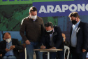 O governador Carlos Massa Ratinho Junior anuncia nesta quinta-feira (13) novos recursos para Arapongas, no Norte do Paraná. São investimentos para a Santa Casa, estradas rurais, pavimentação de ruas e avenidas, um parque urbano e moradias populares. 13/05/2021 - Foto: Geraldo Bubniak/AEN