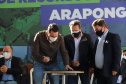 O governador Carlos Massa Ratinho Junior anuncia nesta quinta-feira (13) novos recursos para Arapongas, no Norte do Paraná. São investimentos para a Santa Casa, estradas rurais, pavimentação de ruas e avenidas, um parque urbano e moradias populares. 13/05/2021 - Foto: Geraldo Bubniak/AEN